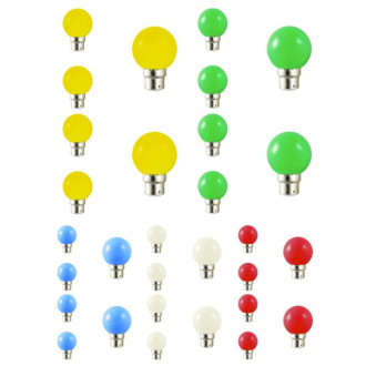 Lot de 30 ampoules led b22 pour guirlande lumineuse (5 couleurs différentes) - couleur - rgb