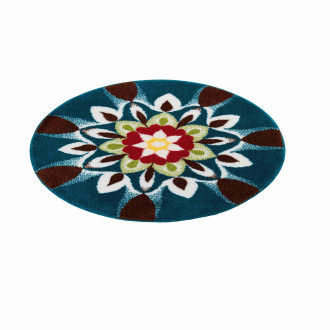 Tapis de salle de bain harmony vert rond 80 cm