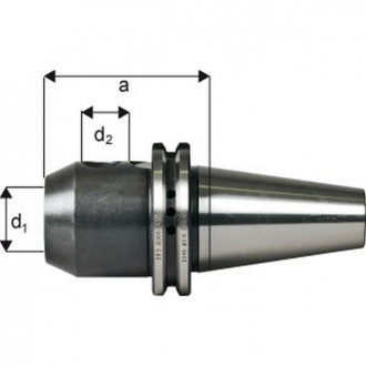Mandrin de serrage méplat System Weldon, porte-outils DIN 69871, d1 : 12 mm, ISO 50, a 100 mm, d2 : 42 mm