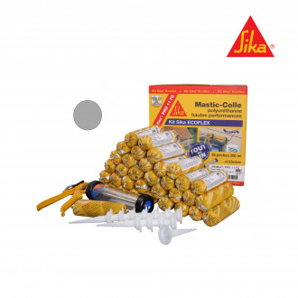 Mastic-colle tout-en-un à prise rapide sika kit sika ecoflex - gris béton - 35 recharges sikaflex pro 11 fc