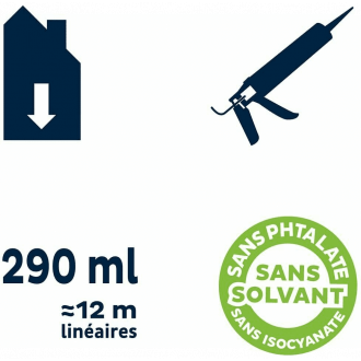 Mastic MSP 107 Polymère étanchéité et fixation Bostik