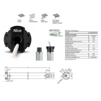 Moteur era star mt ø45mm,filaire 8nm 17rpm,max,fin course électronique nice