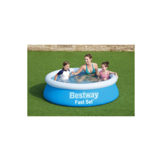 Pack bestway piscine auto-portante ronde - fast set - 183 x 51 cm - tapis de sol - 305 x 305 cm