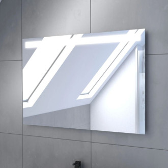 Pack Meuble SDB 80cm sur pieds 3 tiroirs Chêne -Vasque blanche + Miroir Led - TIMBER 80_Pack46 Aurlane - PACM256