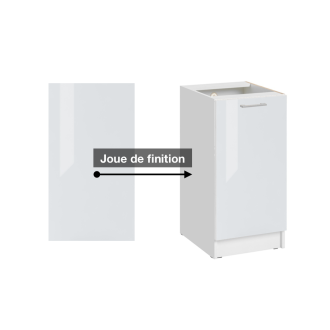 Cuisineandcie - panneau de finition pour meuble bas eco blanc brillant