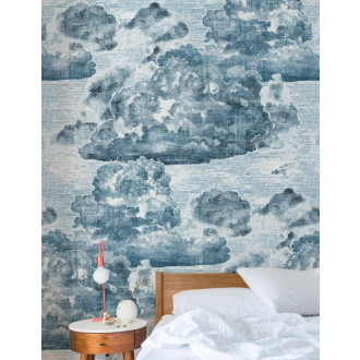 Papier peint Nuages vintage bleu - NUVOLE AZZURRE++