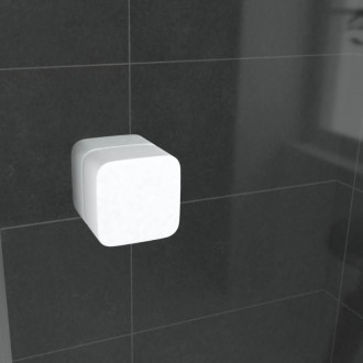 Paroi porte de douche 1/4 cercle blanc 90x90cm de largeur - Verre transparent - WHITY ROUND Aurlane - FAC491