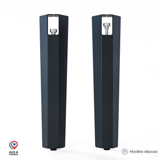 Lot de 2 pieds d'angle DECO-GEM pour table basse en acier Saphir, H.43 cm