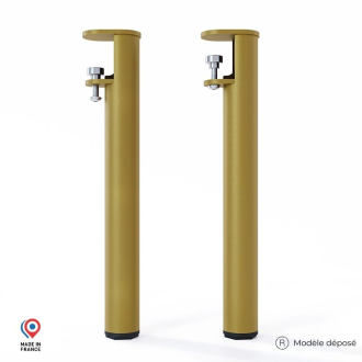Lot de 2 pieds cylindriques DECO-GEM pour table basse en acier à vis-étau Topaze, H.43 cm