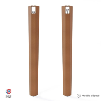 Lot de 2 pieds d'angle DECO-GEM pour table haute en acier Saphir, H.90 cm