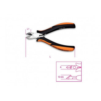 Pince coupante frontale de précision tête inclinée à 70°,coupe à ras branches gainées confort bi-matières BETA 011910110