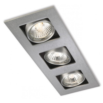 Plafonnier 3 ampoules cube, acier brossé