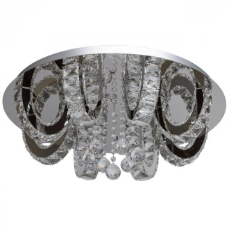 Plafonnier argenté crystal 3 ampoules 22 cm