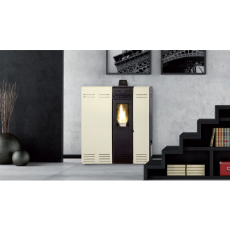Poêle à granulés compact de couloir génesis 8kw blanc perlé