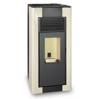 Poêle à granulés canalisable lyra 12kw blanc perlé