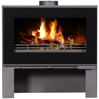 Poêle à bois omega 11kw / 14kw - grand foyer
