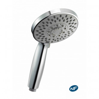 Pommeau de douche extra-large 5 jets économique chromé anticalcaire NF