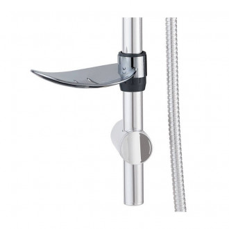 Porte savon chromé petit modèle pour barre de douche diamètre 25 mm WIRQUIN