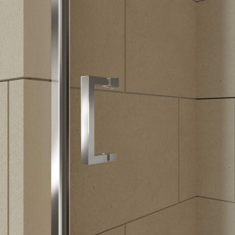 Porte de douche coulissante 120x200 cm - Verre transparent - Profilé chrome - CHROMED CRUSH Aurlane - FAC769