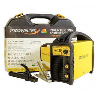 Poste à souder inverter 130a proweltek + cagoule lcd 9/13 acier inox fonte 1.6-3.2 mm
