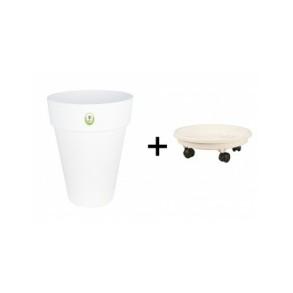 Pot et soucoupe à roulettes soleilla diametre 50cm h66cm- riviera - coloris au choix
