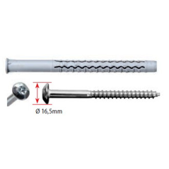 Cheville longue nylon universelle gx-l g&b + vis zing anti intrusion tête ronde - 970