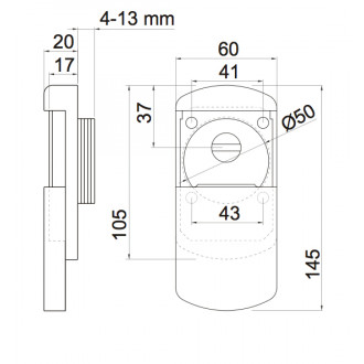 Protection magnétique disec pour cylindre rond - diamètre 50mm max - chromé satiné mg351minifot