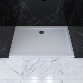 Receveur de douche à poser extra-plat en acrylique blanc rectangle - 120x90cm Aurlane - FAC379
