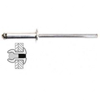 Rivets Alu / Acier Tete Plate - 4.8 x 14 mm
