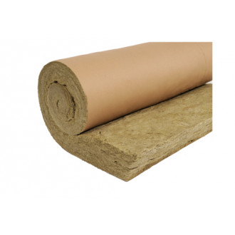Rouleau isolant en laine de roche Roulrock Kraft pour l'isolation des combles perdus de Rockwool