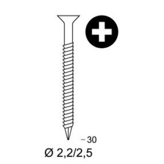 Vis à clouer Scrail® 22/25 x 30 galva PZ2 - 2000 pièces - 16S223072