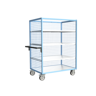 Servante grillagée 3 côtés avec 3 étagères plateau bois 1200 x 800 mm 500 kg - 880725235