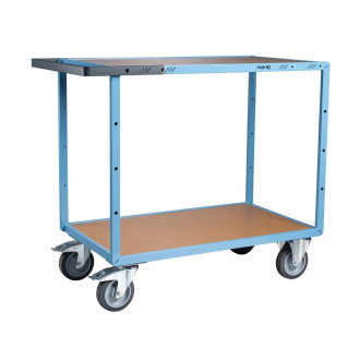 Servante mécano-soudée 2 plateaux médium 1000 x 600 mm roues TPE 400 kg - 880702241