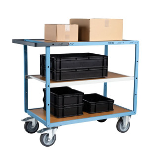 Servante mécano-soudée 3 plateaux médium 1000 x 600 mm roues TPE 400 kg - 880702242