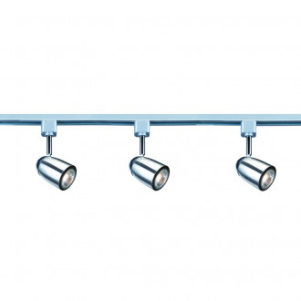 Spot dôme argent satiné et chrome pour rail