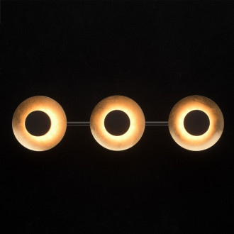 Spot doré techno 3 ampoules 11 cm