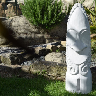 Statue de jardin TIKI TOA 75 cm - blanc