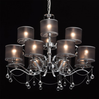 Suspension chromée elegance 12 ampoules 93 cm