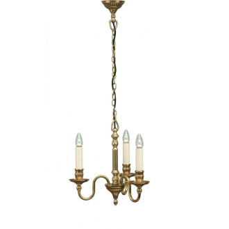 Suspension fitzroy, laiton et 3 bougies couleur ivoire