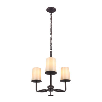 Suspension huntley, bronze foncé et verre fritté, 3 ampoules