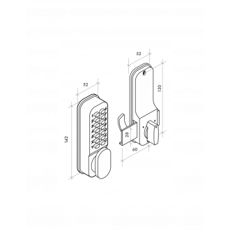 Thirard - verrou de porte d'intérieure serrure avec pêne à crochet pour porte coulissante