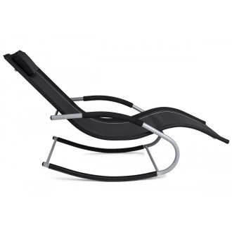 Transat à bascule jawa rock fauteuil piscine jardin terrasse       noir