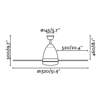 Ventilateur de plafond avec lumière blanc faretto 2 ampoules