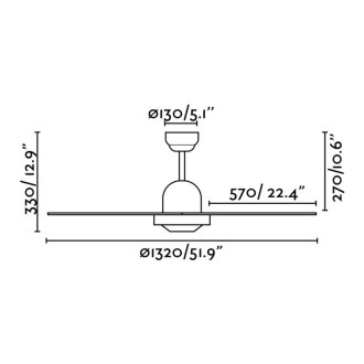 Ventilateur de plafond marron foncé ibiza