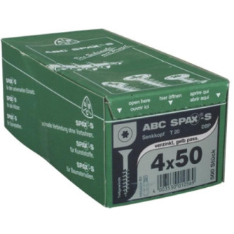 Vis à bois aggloméré tête fraisée emp torx acier zingué blanc partiellement filetées wirox, ø 3,5 mm, l 35 mm, boîte 1000 pi