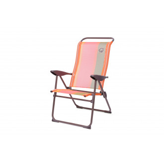 Lot de 2 fauteuils de camping 5 positions - structure pliable - orange