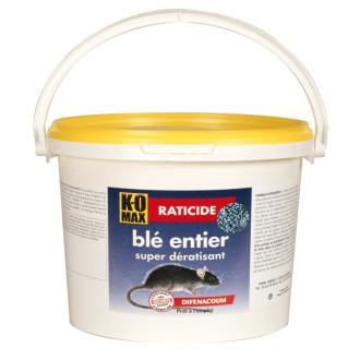 Raticide KOMAX Super dératisant  - Blé entier - 1.5 kg - XB1