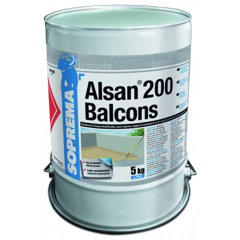 Alsan 200 balcons imperméabilisation RAL1014 sable 96949 SOPREMA (bidon 5 kg)