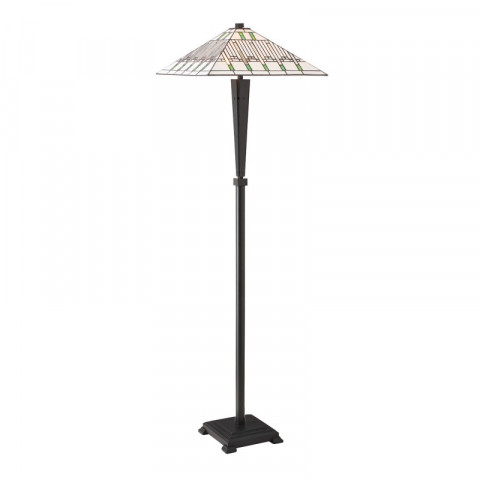 Lampadaire mission, verre et résine