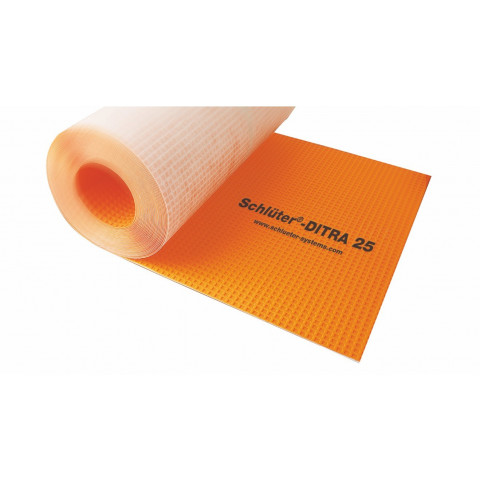 Natte de désolidarisation en polyéthylène ditra - le rouleau de 30 m x 1 m